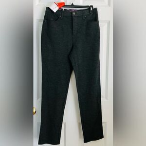GLORIA VANDERBILT AMANDA WOMEN'S PANTS SIZE 8 GREY KNIT HIGH RISE, CLASSIC FIT